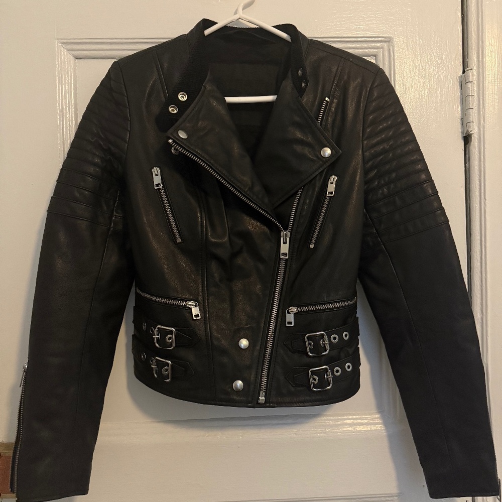 Get ready to rock! DIESEL black leather moto jacket